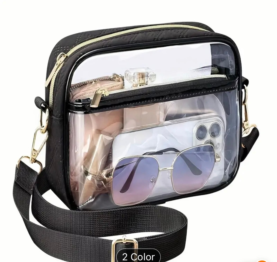 Clear purse with a pocket in front